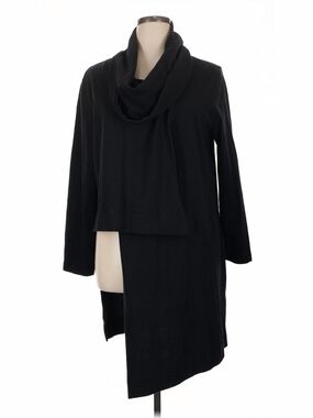 Pacific Cotton 100% Cotton Asymmetric Cowl Neck Women's Sweater - Black XL